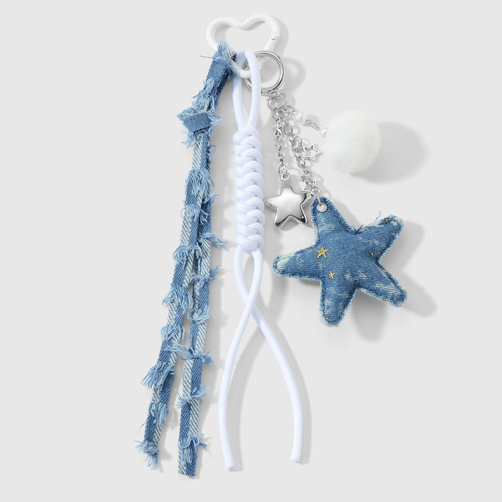 Bag Charm Denim White
