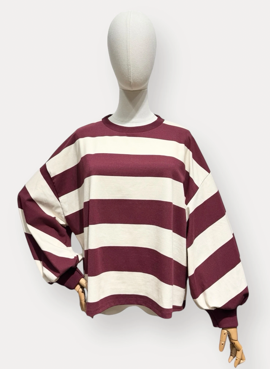 Striped Long Sleeve Bordeaux