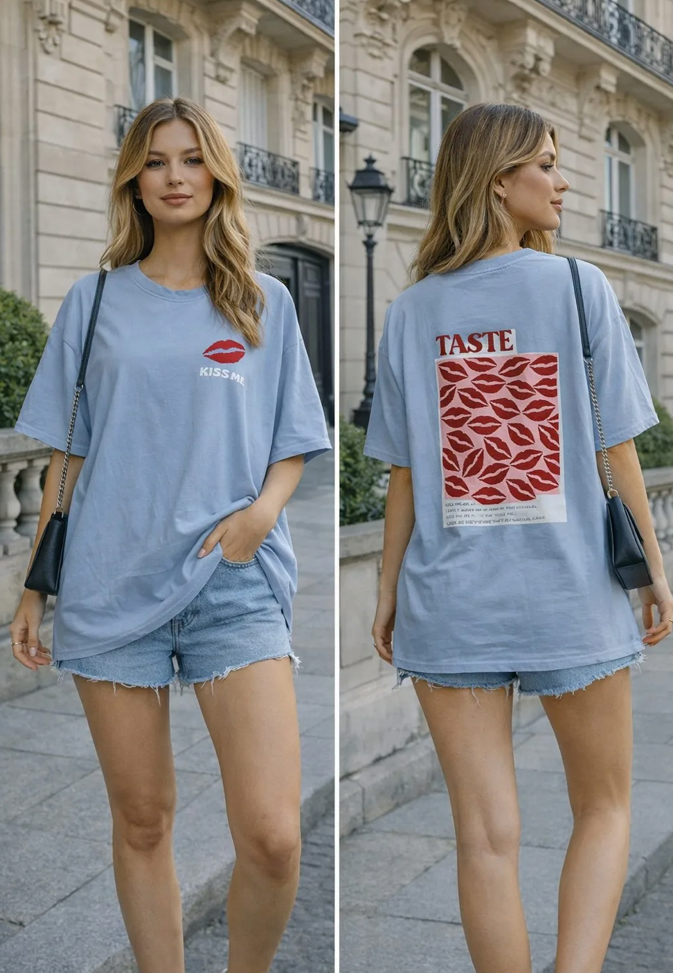 T-shirt Taste The Moment Blue
