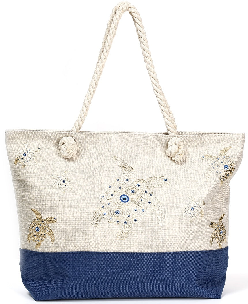 Strandtas Turtle Blue