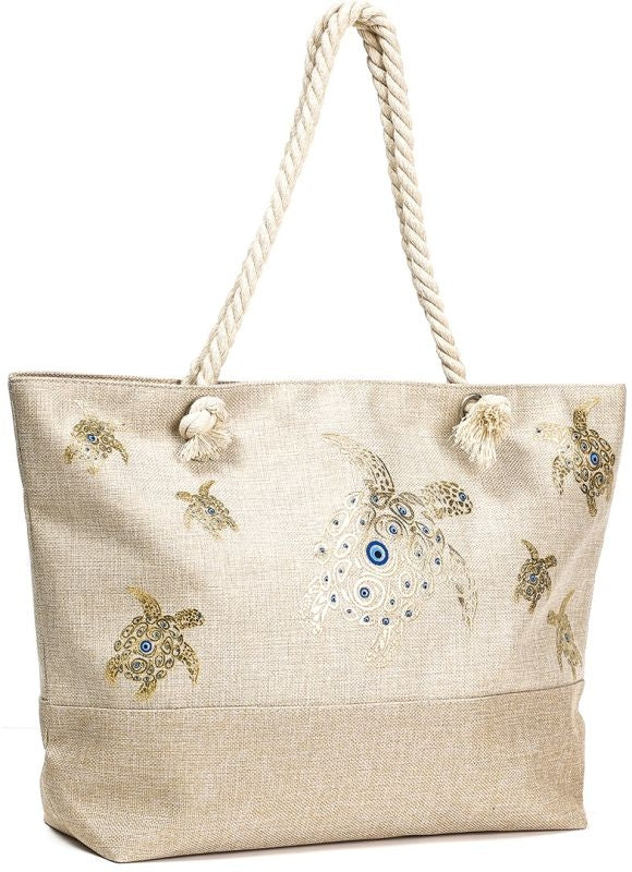 Strandtas Turtle Beige