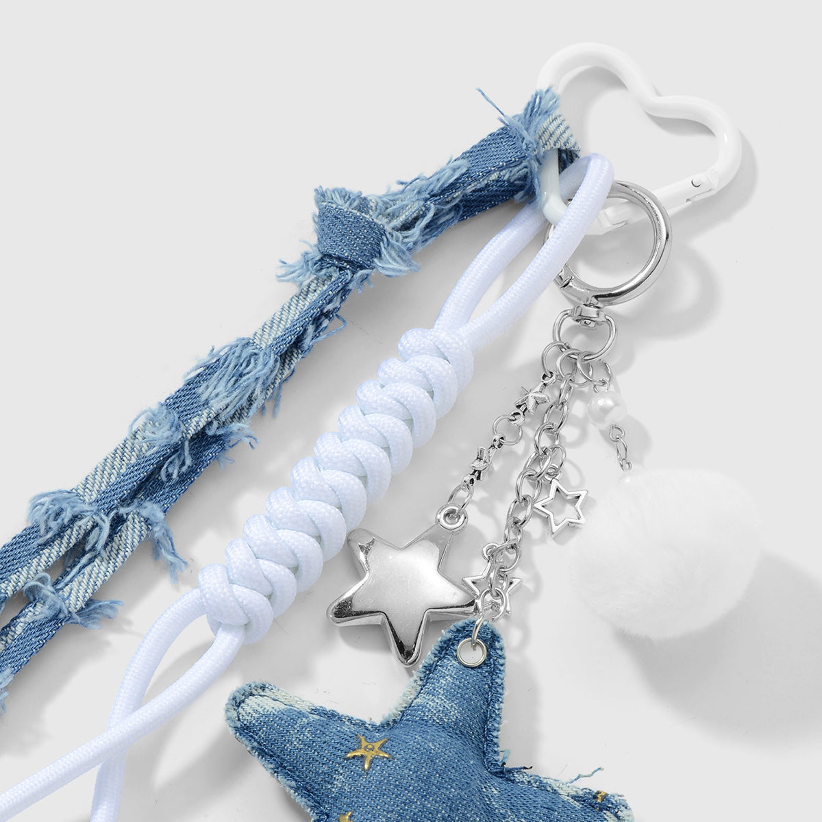 Bag Charm Denim White