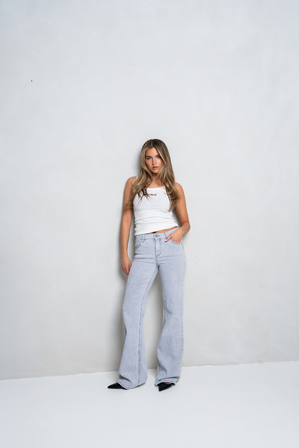 Tall Jeans - flared light grey