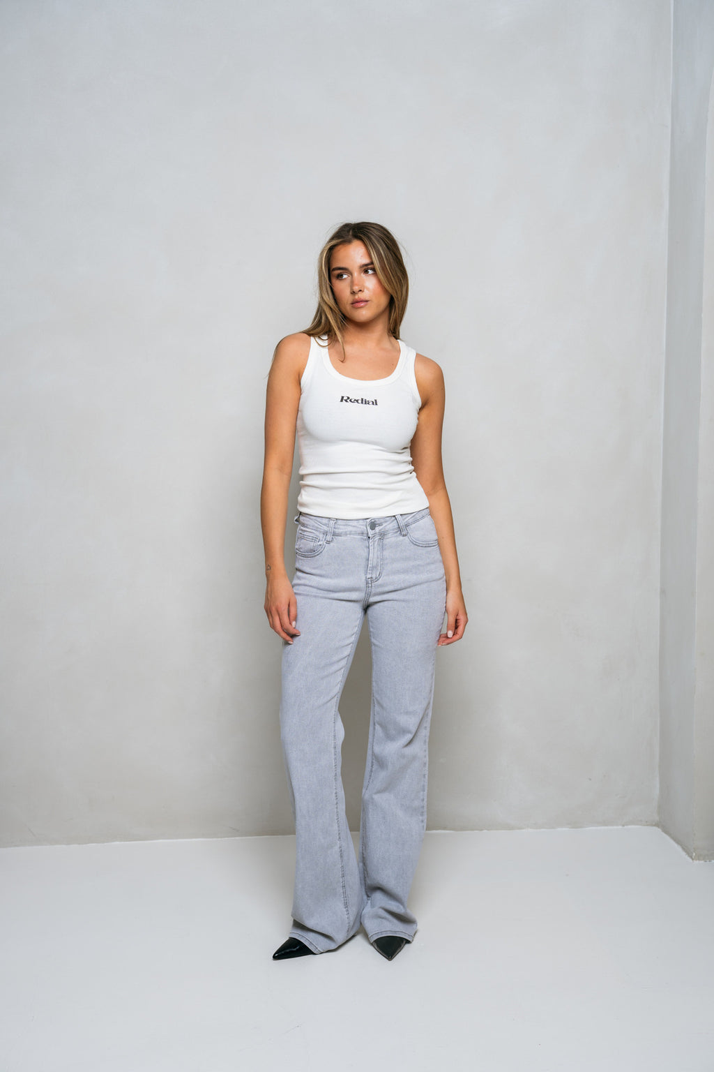 Tall Jeans - flared light grey
