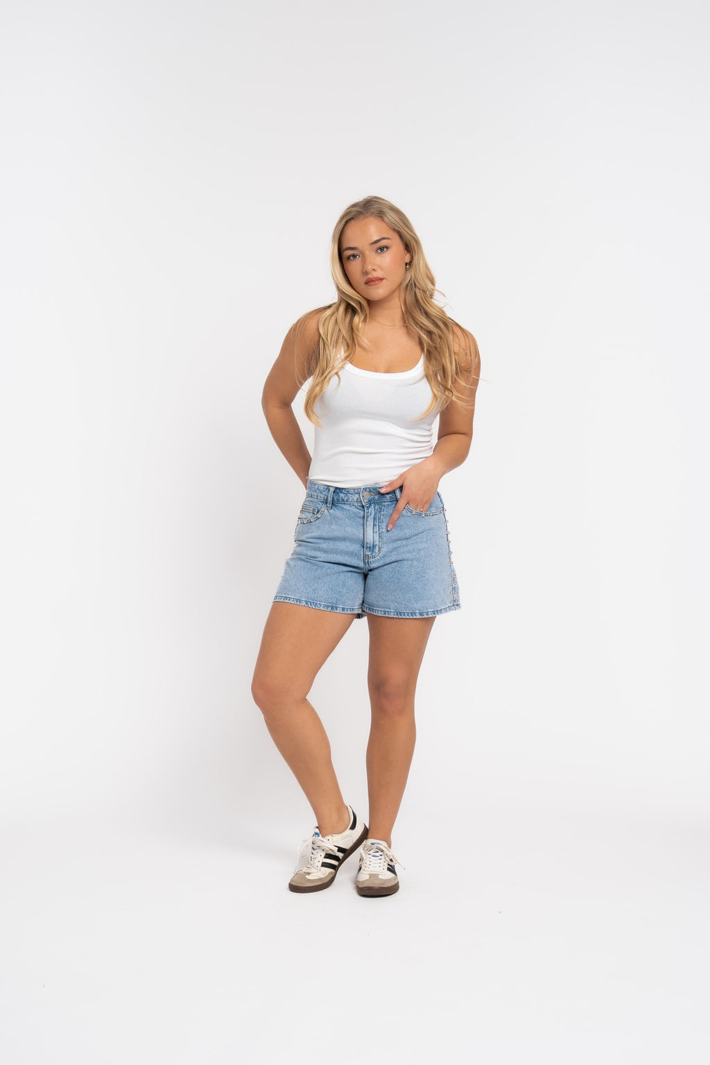 Denim Studs Short
